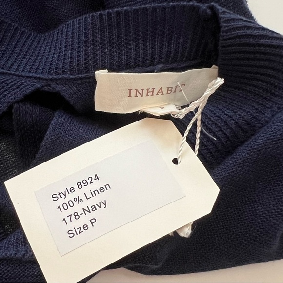 Inhabit Lightweight Linen Crewneck Sweater with Back Keyhole Size P NWT - Picture 7 of 10